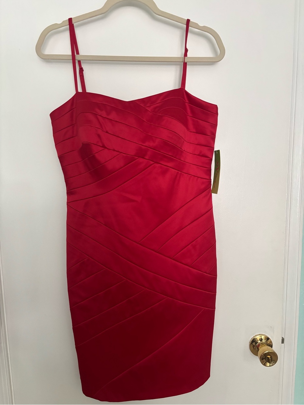NWT Size 8 Red Spaghetti-Strap Sheath Dress